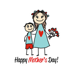 Happy mother's day. Greeting card design