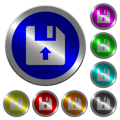Move up file luminous coin-like round color buttons