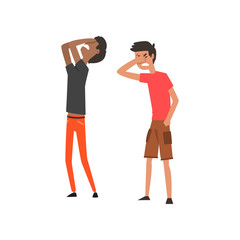 Two angry men arguing with each other vector Illustration on a white background
