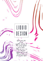 Modern Marble Cover Design for your Business with Abstract Lines. Futuristic Poster, Flyer, Layout with Liquid Pattern for Branding, Identity, Annual Report. Vector minimalistic brochure. Luxury.