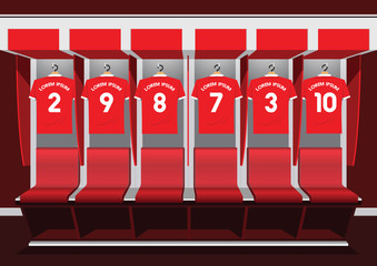 Fototapeta premium Soccer dressing rooms team football red sport