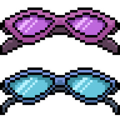 vector pixel art fashion glasses