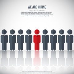 Human resources - we are hiring, poster, web banner, human resources concept, EPS10 vector