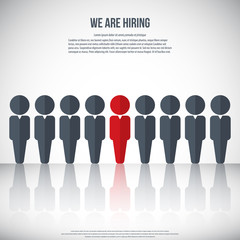 Human resources - we are hiring, poster, web banner, human resources concept, EPS10 vector