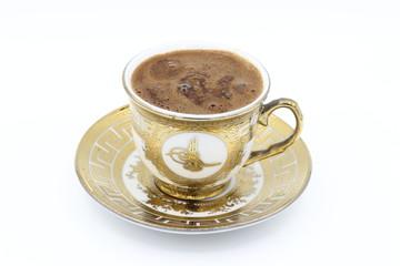 Turkish coffee on a white background