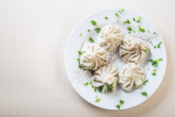 Tasty georgian dumplings khinkali