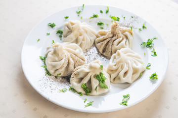 Tasty georgian dumplings khinkali