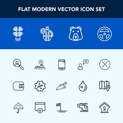 Modern, simple vector icon set with travel, wild, chat, purse, equipment, sign, close, war, hand, medicine, label, cell, beacon, person, finance, weapon, phone, account, computer, web, tool, sea icons