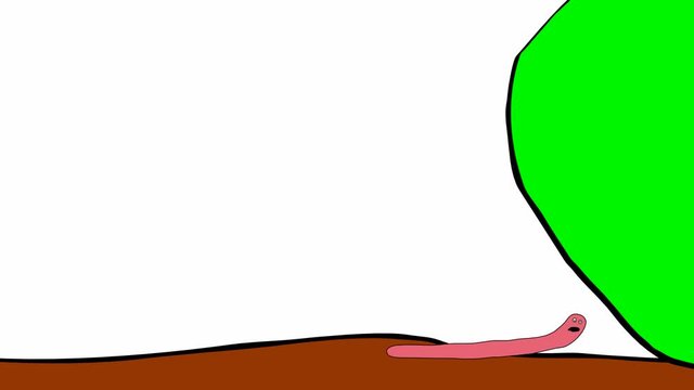 Hard way - bad decision - animated cartoon about the worm, green apple, bird and bad decisions