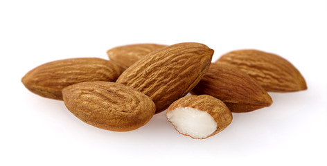 Almond. Almond nut isolated. Almond slice.