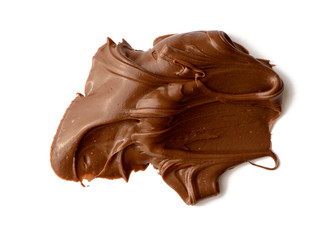 Chocolate spread isolated over white background. Delicious food design