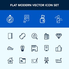 Modern, simple vector icon set with beauty, jewelry, bulb, real, electric, sea, skate, north, direction, makeup, diskette, computer, lamp, skateboard, estate, water, page, skater, east, online icons