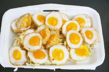 Quail eggs at street food