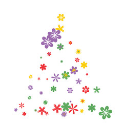 Feminine Floral Pattern with Simple Small Flowers for Greeting Card or Poster. Naive Daisy Flowers in Primitive Style. Vector Background for Spring or Summer Design.
