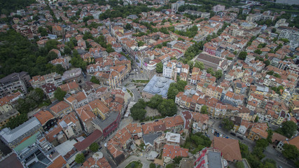 Aerial view of downtown Plovdiv, Bulgaria