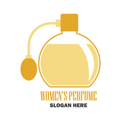 woman perfume / fragrance logo with text space for your slogan / tag line, vector illustration