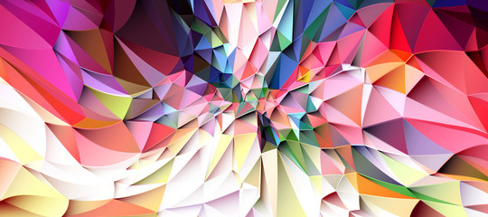Colorful low poly triangular shapes geometric background with vibrant color tone.