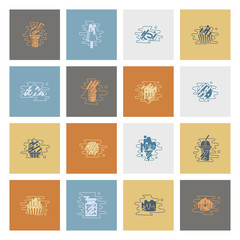 Dessert Icon Set in Modern Flat Design Style