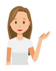 A long hair young woman is informed