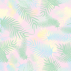 Fototapeta na wymiar Abstract seamless backdrop of palm fronds