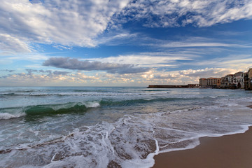 Cefalu at sunrise, Sicily, Sicilia, Italy - Tyrrhenian Sea, Mediterranean Sea