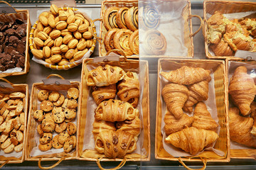 Bakery Food. Fresh Pastries In Pastry Shop