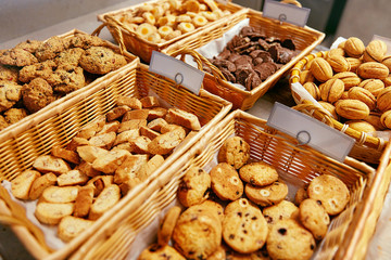 Bakery Food. Fresh Pastries In Pastry Shop