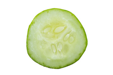 Fresh slice cucumber on white background