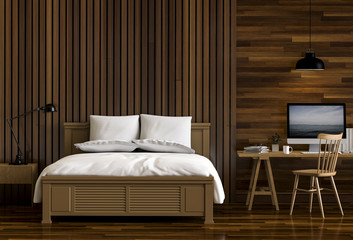 3D rendering of interior modern bedroom. . Minimalism. 3d render.