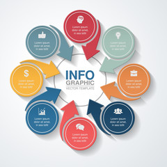 Vector infographic template for diagram, graph, presentation, chart, business concept with 8 options.
