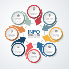 Vector infographic template for diagram, graph, presentation, chart, business concept with 8 options.
