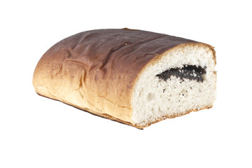 bun with poppy isolated on white background