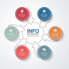 Vector infographic template for diagram, graph, presentation, chart, business concept with 6 options.