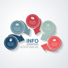 Vector infographic template for diagram, graph, presentation, chart, business concept with 5 options.