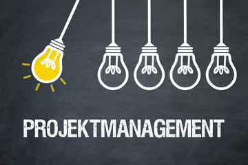 Fototapeta premium Projektmanagement / Lampen / Konzept