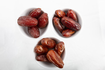 Three different kind of Dried dates (fruits of date palm)