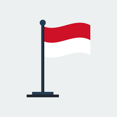 Flag Of Monaco.Flag Stand. Vector Illustration