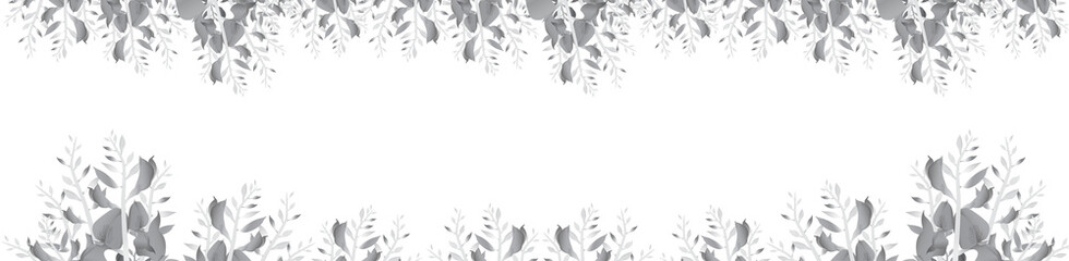 Fototapeta na wymiar Vector horizontal banner with flowers and copyspace isolated on white background.