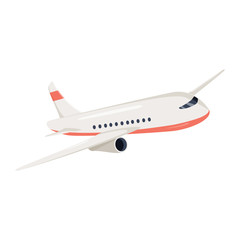 Aeroplane icon vector illustration. Airplane flight travel symbol. Flat plane view of a flying aircraft stock vector. - obrazy, fototapety, plakaty