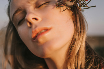 portret of the girl on the sunset © ekaeka