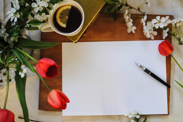 Sheet of paper and pen