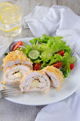 Chicken roll in breadcrumbs