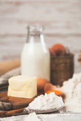 Basic baking ingredients