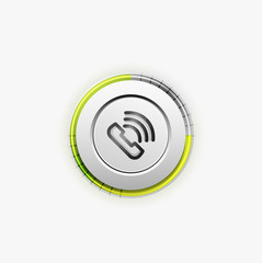 Phone button, call support idea, vector illustration
