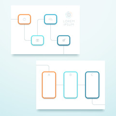 Vector Blue Square 3d Landscape Page Template