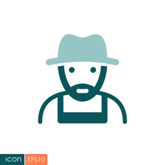 Farmers flat vector icon