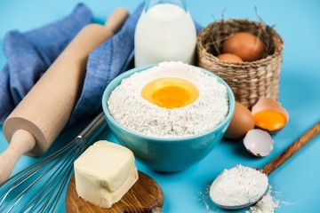 Basic baking ingredients