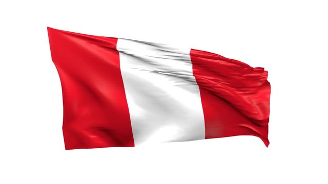 Waving flag of Peru, 3d animation