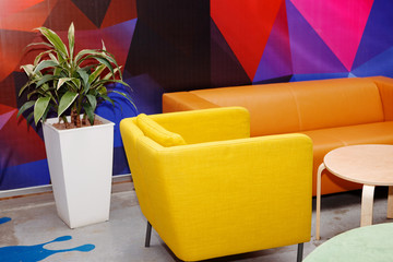 View of colorful furniture in children room