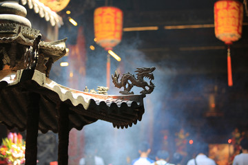 chinese dragon in the temple Dajia mazu temple is the one of bigger and oldest mazu temple in taiwan - 204383599